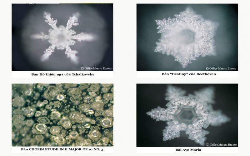 Những bài hát có giai điệu khác nhau, hình dạng nước thay đổi cũng sẽ khác nhau